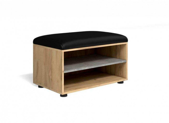 Обувница Мини-Лайт МЛ-8 дуб крафт/ателье/черный к/з