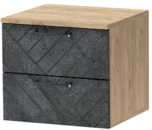 Тумба-6 прикроватная подвесная "Иннэс-7", Крафт золотой/Бетон графит